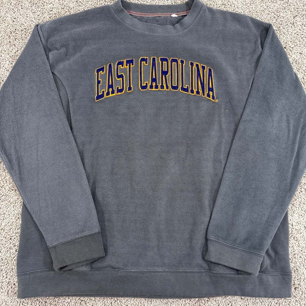 Pressbox East Carolina Pirates Crewneck Sweatshirt Womens 2XL Gray Fleece EUC